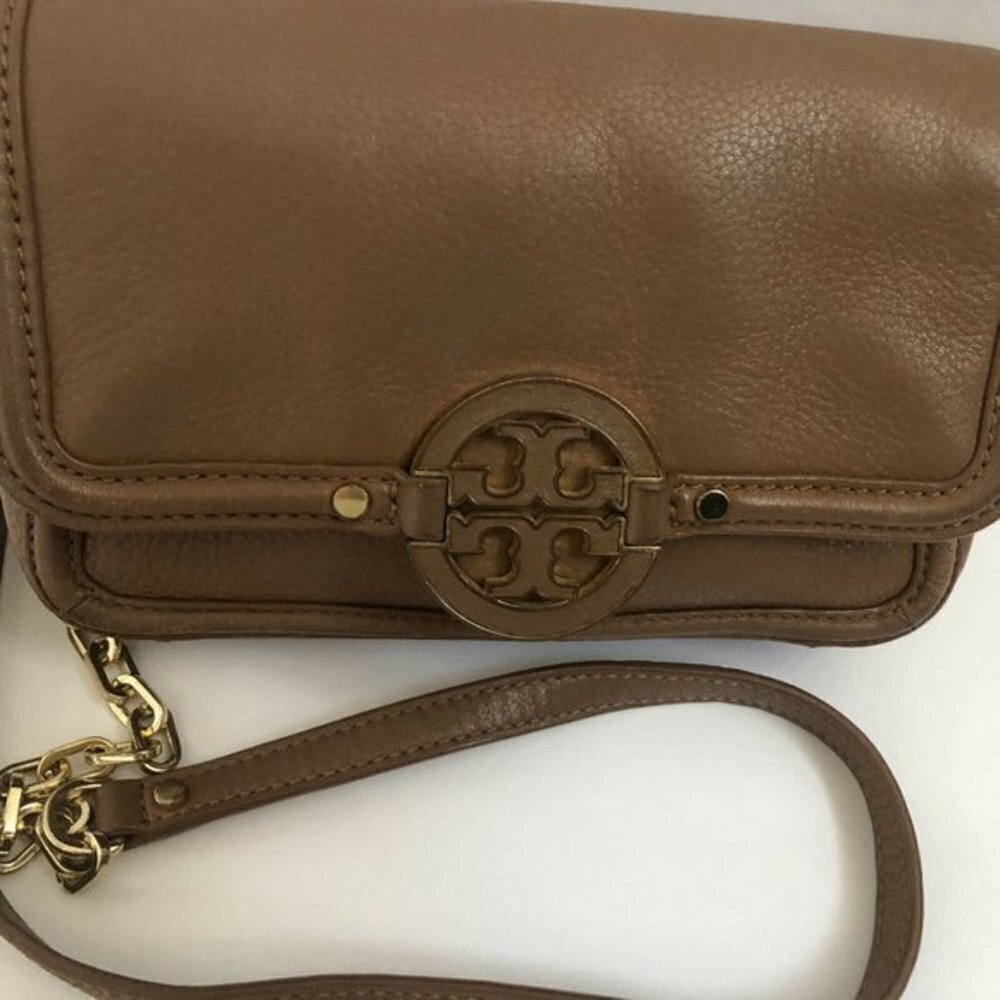 Tory Burch Handbag Crossbody Leather Camel Small - Picture 4 of 11